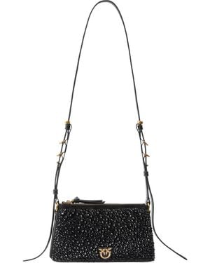 Pinko Embellished-Logo Mini Bag - White