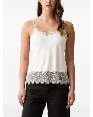 Levi's Top Tipo Camisola Con Ribete De Encaje - Blanco