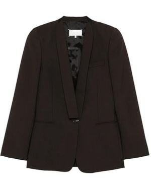 Maison Margiela Collarless Four-Stitch Jacket - Black