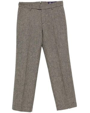 Berwich Alice Herringbone-Pattern Pants - Gray