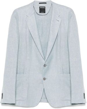 ZEGNA Slub-Texture Blazer - Blue