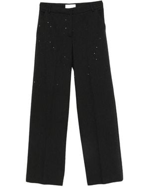 ERMANNO FIRENZE Sequin-Embellished Pinstriped Pants - Black