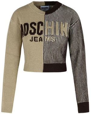Moschino Logo-Detail Ribbed Sweater - Brown