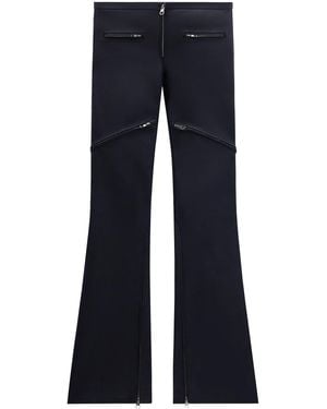 Courreges Ellipse Low-Rise Leather Pants - Blue
