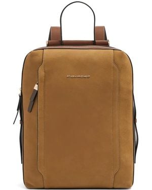 Piquadro Sac À Dos En Cuir - Brown