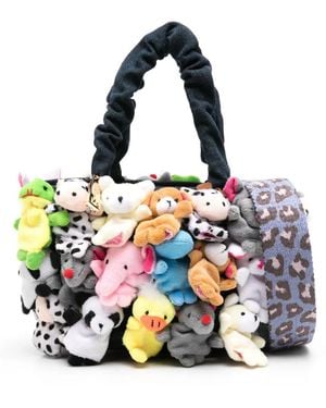 La Milanesa Small Toys Denim Tote Bag - White
