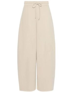 Max Mara Drawstring Wide-Leg Pants - White