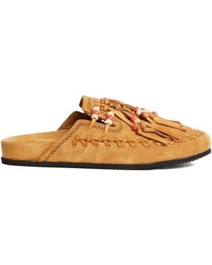 Alanui The Journey Bead-Embellished Mules - Brown