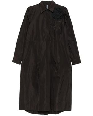 Liviana Conti Rose-Embellished Shirt Dress - Black