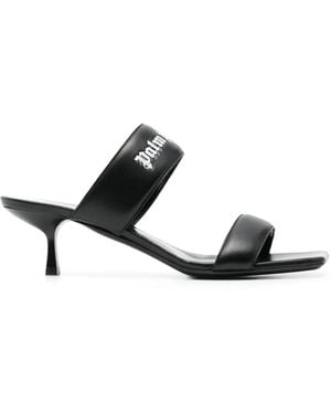 Palm Angels 45Mm Logo-Band Leather Sandals - Black