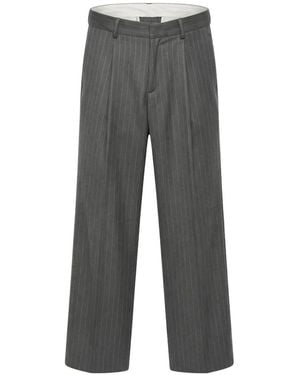 MOOD_ONE Pantalones A Rayas Diplomáticas - Gris