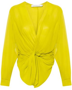 Christopher Esber Blusa Springs con detalle retorcido - Amarillo
