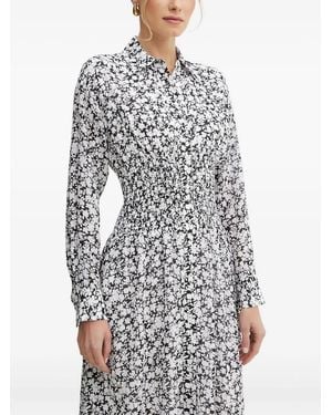 MICHAEL Michael Kors Vestido camisero midi con motivo floral - Blanco