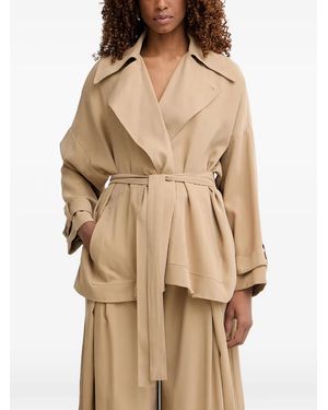 Haveone Belted Wrap Coat - Natural