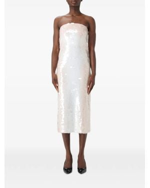 Max Mara Sequin-Embellished Strapless Midi Dress - White