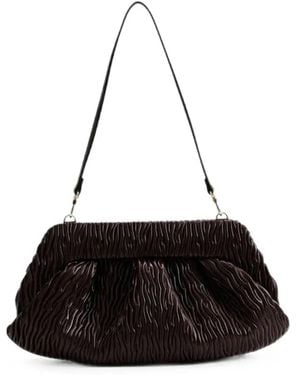 THEMOIRÈ Bios Ruched-Detail Shoulder Bag - Black