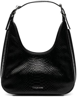 Michael Kors Small Nolita Snake Embossed Bag - Black