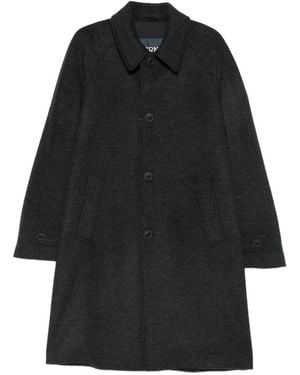 Herno Button-Fastening Wool-Blend Coat - Black