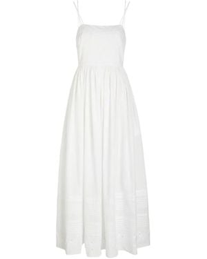 Bode Chamomile Embroidered Strap Dress - White