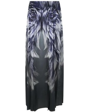 Alberta Ferretti Maxirock Mit Feder-Print - Blau