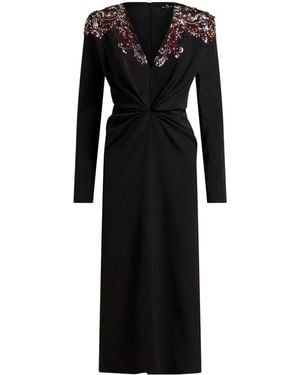 Etro Embroidered Silk Dress - Black