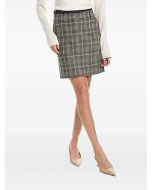 Brunello Cucinelli Plaid Mini Skirt - Grey