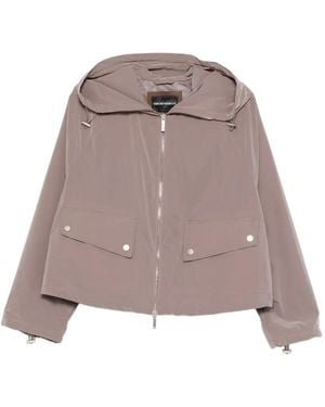 Emporio Armani Hooded Pocket Jacket - Brown