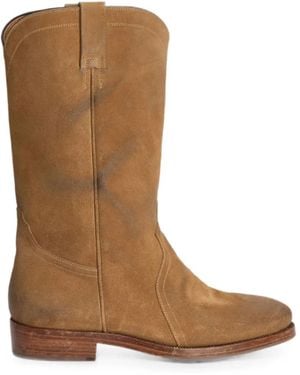Jil Sander Bottines À Effet Usé Et Bout Rond - Marron