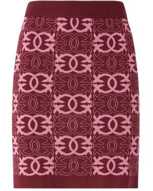 Pinko Gestrickter Rock mit Logo - Rot