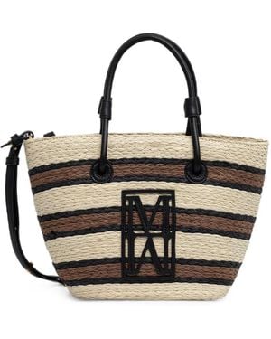 Marc O' Polo Striped Woven Tote Bag - Black