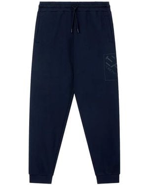 EA7 Logo-Print Drawstring Track Trousers - Blue