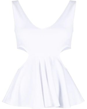 Goen.J Cut-Out Ruffled Tank Top - White
