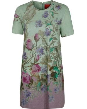 La DoubleJ Floral-Print Mini Dress - Green