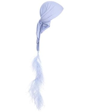 MANURI Sissy Feather-Trim Headscarf - Blue