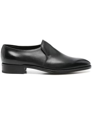 John Lobb Leather Slip-On Shoes - Black