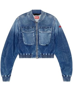 DIESEL De-Khlo-S Track Denim Bomber Jacket - Blue