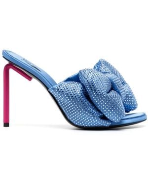 Off-White c/o Virgil Abloh Allen Silk Bow Mules - Blue