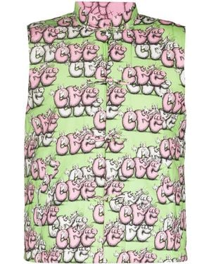 Comme des Garçons X Kaws Cartoon Logo Gilet - Green