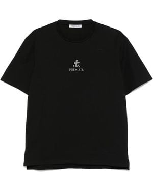 Premiata Logo-Print Crewneck T-Shirt - Black