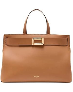 Lancel Medium Angele Buckle-Detail Leather Tote Bag - Brown