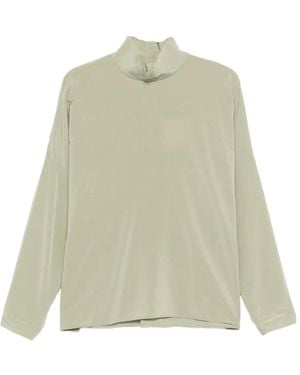 Tibi Funnel-Neck Dolman-Sleeve Top - Green