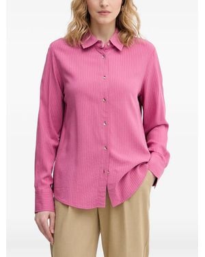 Benetton Vertical-Stripe Long-Sleeve Shirt - Pink