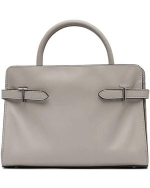 Le Tanneur Leather Buckled Tote Bag - Grey