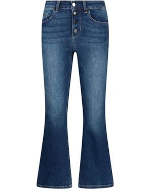 Liu Jo Jewelled-Buttons Jeans - Blue
