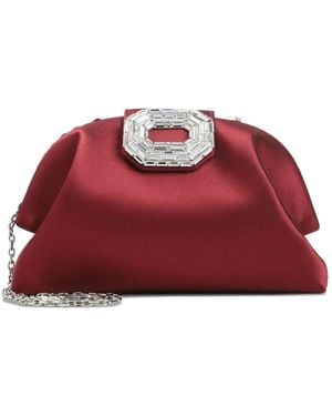 AMINA MUADDI Camelia Satin Clutch - Red