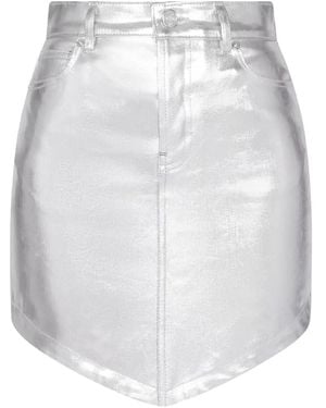 Alexandre Vauthier Asymmetric-Denim Mini Skirt - White