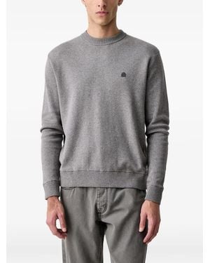 Benetton Pull À Patch Logo Et Bords Nervurés - Grey