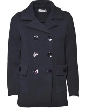 Charlott Veste Croisée À Poches À Rabat - Bleu