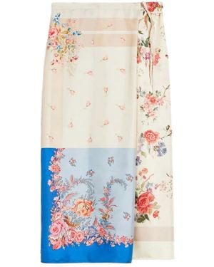 Weekend by Maxmara ハイウエスト シルクスカート - ブルー