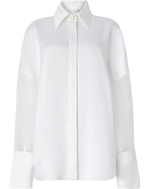 Genny Sheer Sleeves Shirt - White